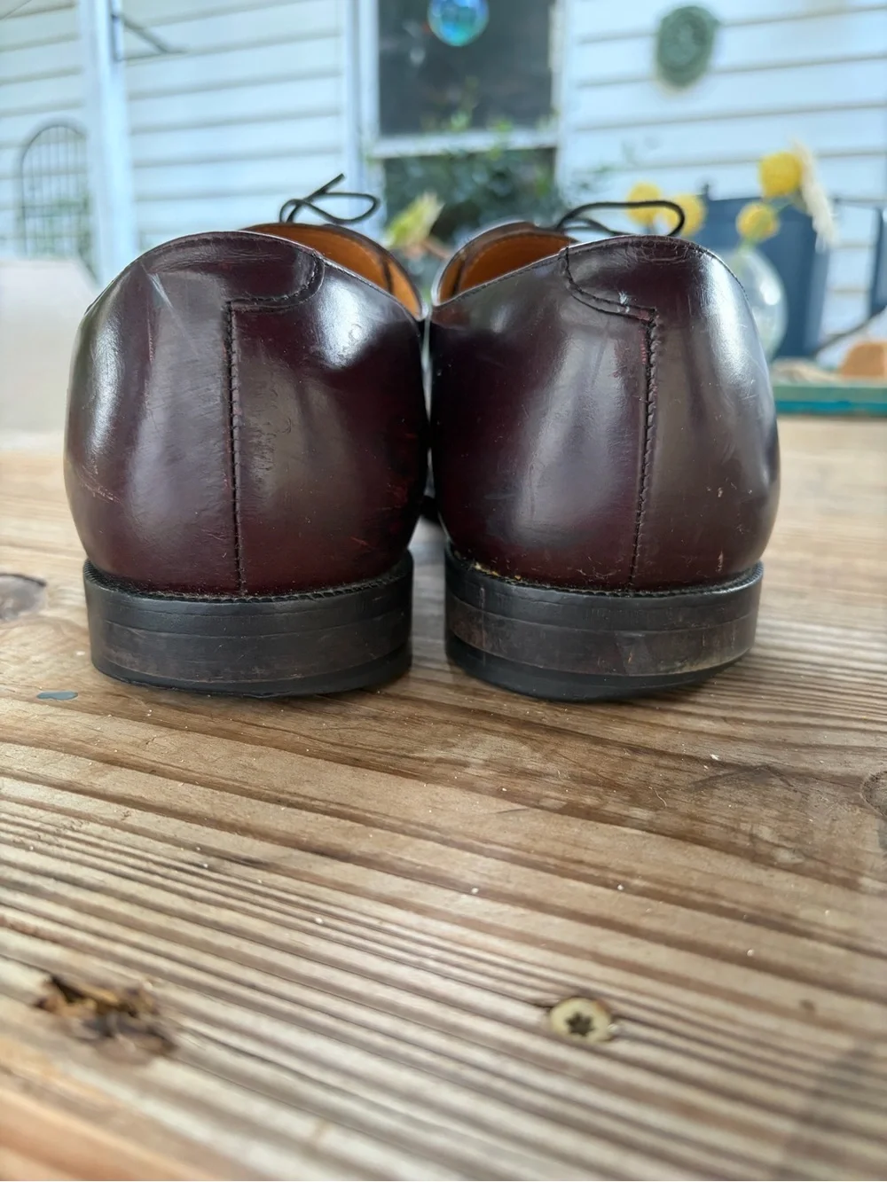 Cole Haan Men’s 13D Burgundy Oxblood Leather Cap Toe Derby Dress Shoes